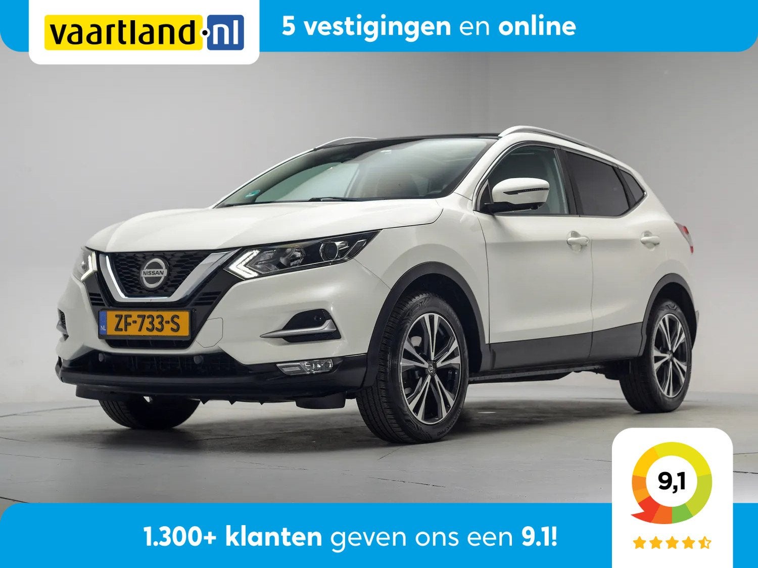Nissan QASHQAI 1.3 DIG-T N-Connecta [ Navi Apple/Android Pan, Auto's, Gebruikt, 4 cilinders, Wit, Origineel Nederlands