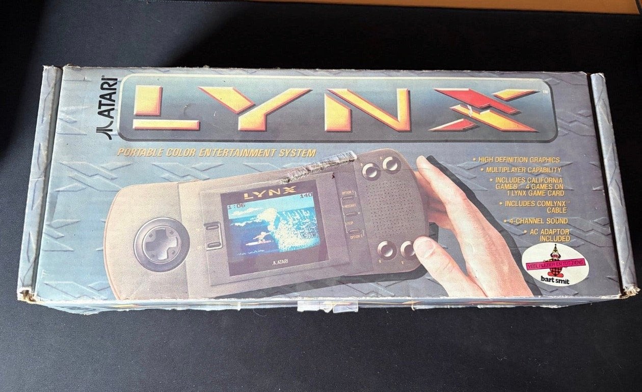 Atari Lynx met doos - 4 spellen - Bart smit garantie bewijs, Spelcomputers en Games, Ophalen of Verzenden, Zonder controller, Atari Lynx