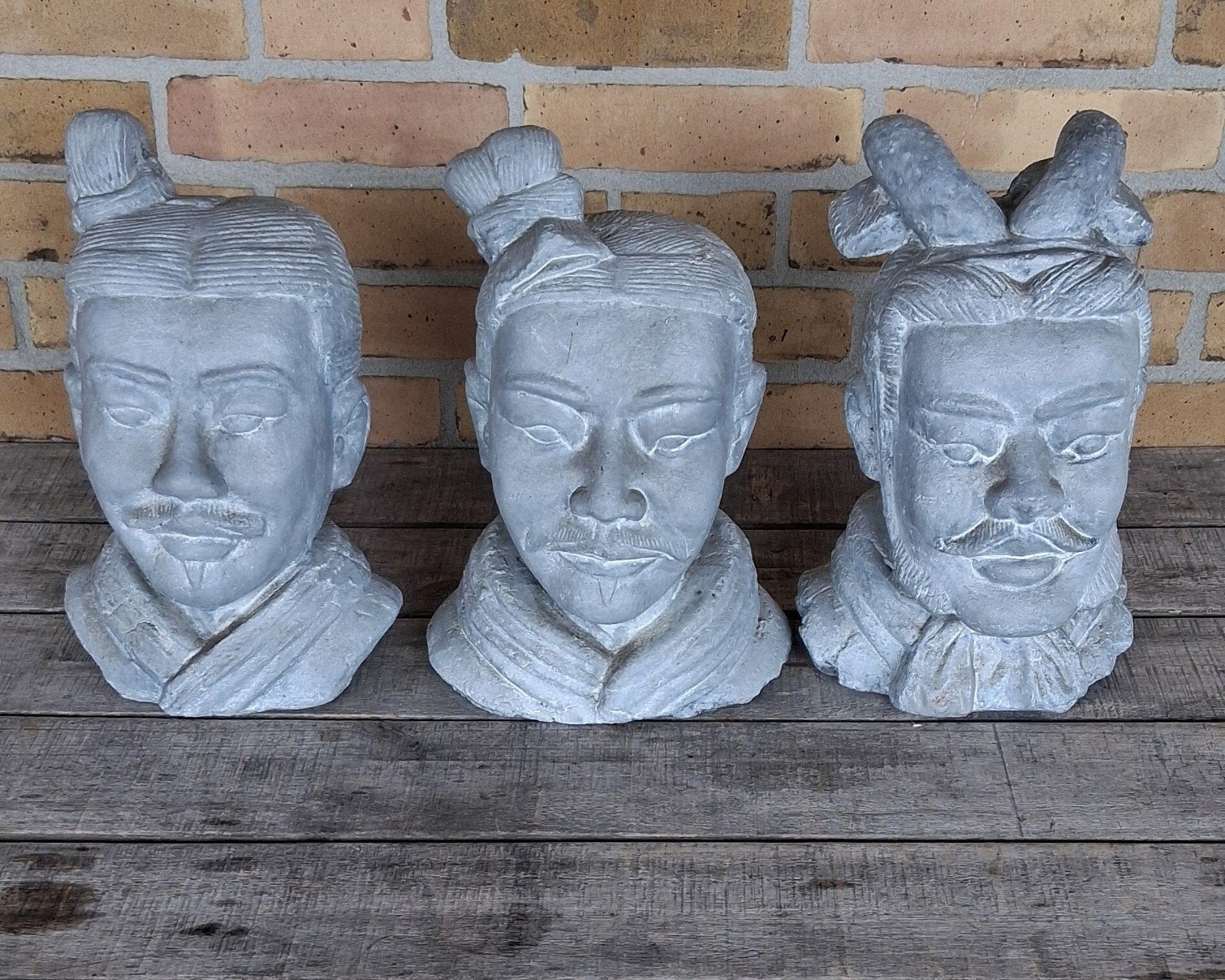 Set van 3 Chinese Terracotta Krijger Buste Beelden, Ophalen of Verzenden