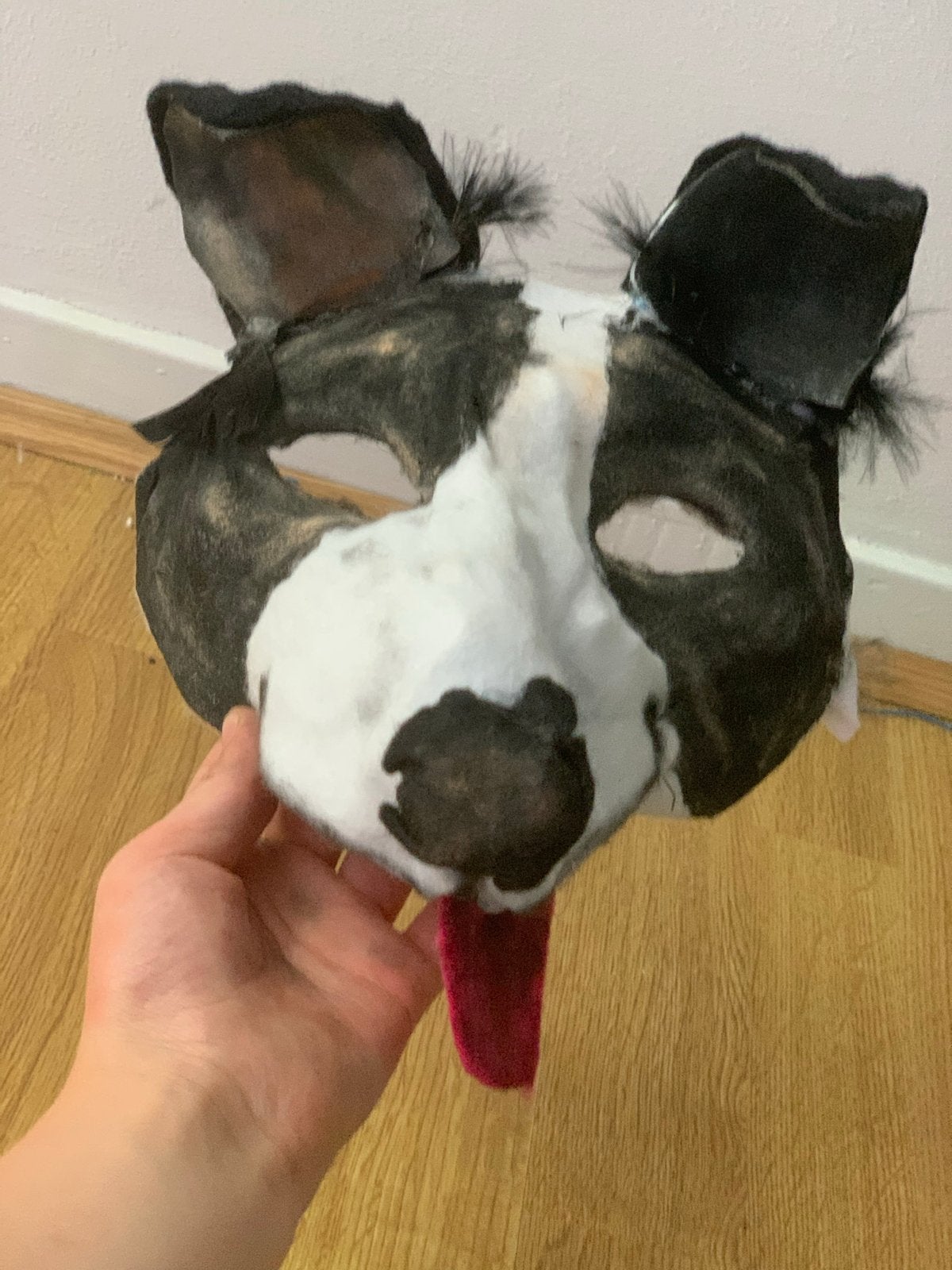 Merle Border Collie Therian Masker - Handgemaakt, Ophalen of Verzenden, Gebruikt, Toneelattributen of Onderdelen