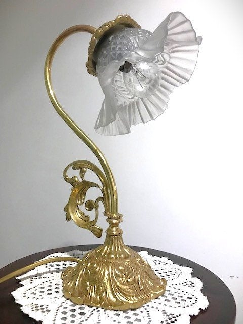 Lamp brons goud verguld Art-Nouveau Antiek✨😍💎💑🎁😊, Ophalen of Verzenden