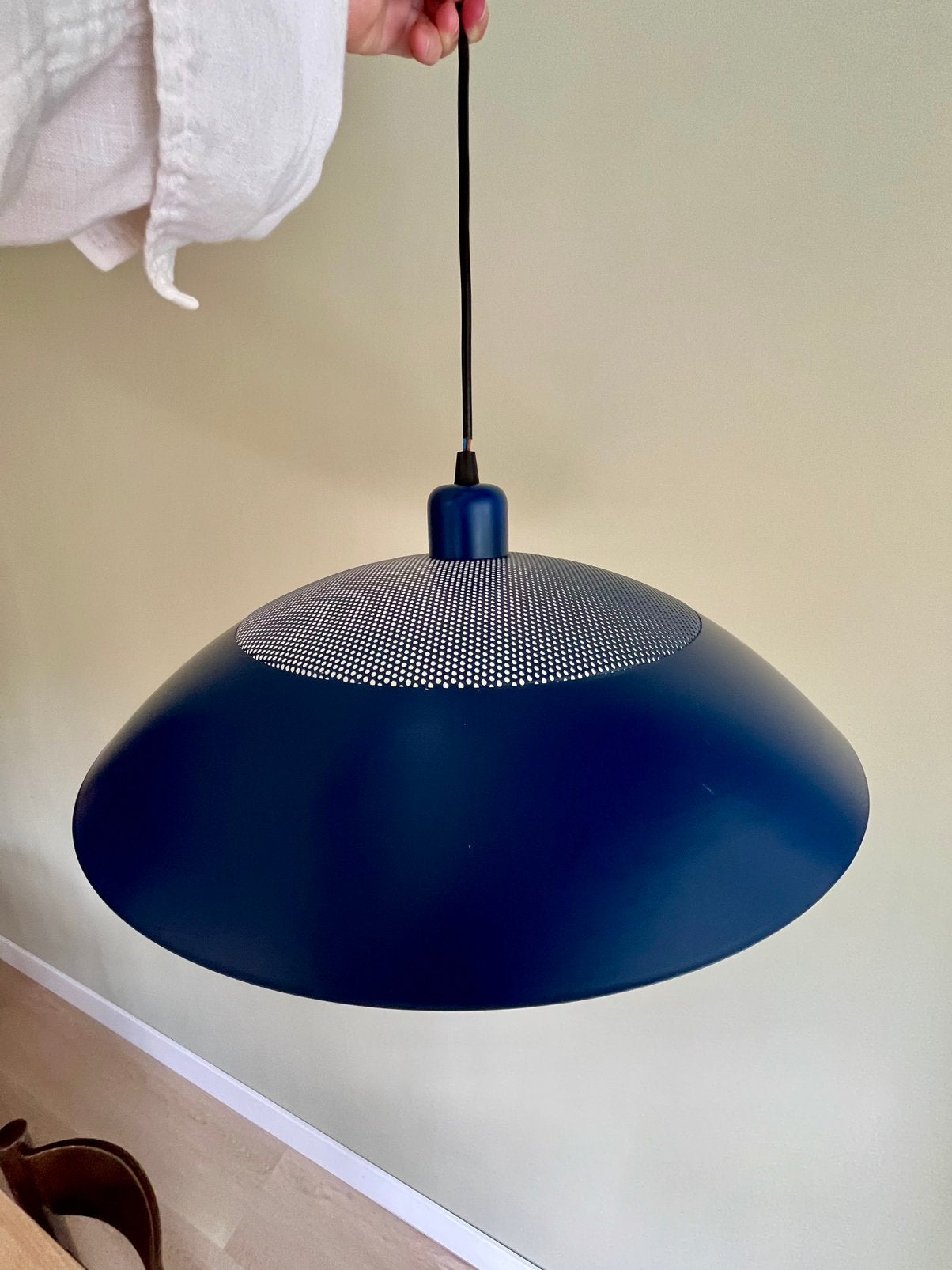 Vintage eettafel lamp (Scandinavische stijl), Ophalen, Gebruikt, Metaal, Scandinavisch, Minimalistisch, Vintage, 70s