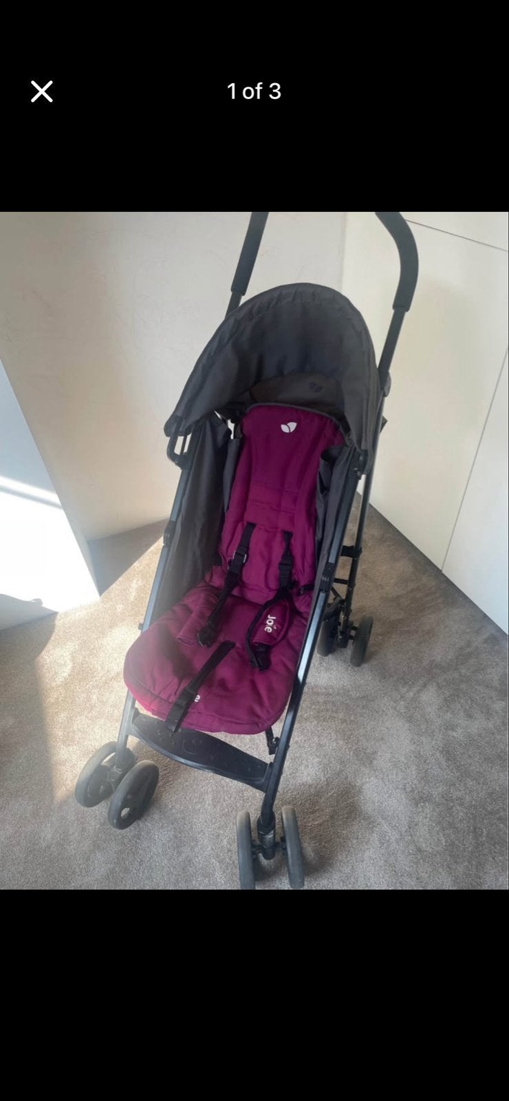 Joie buggy met zonnekap en verstelbare rugleuning, Ophalen, Gebruikt, Overige merken, Verstelbare rugleuning
