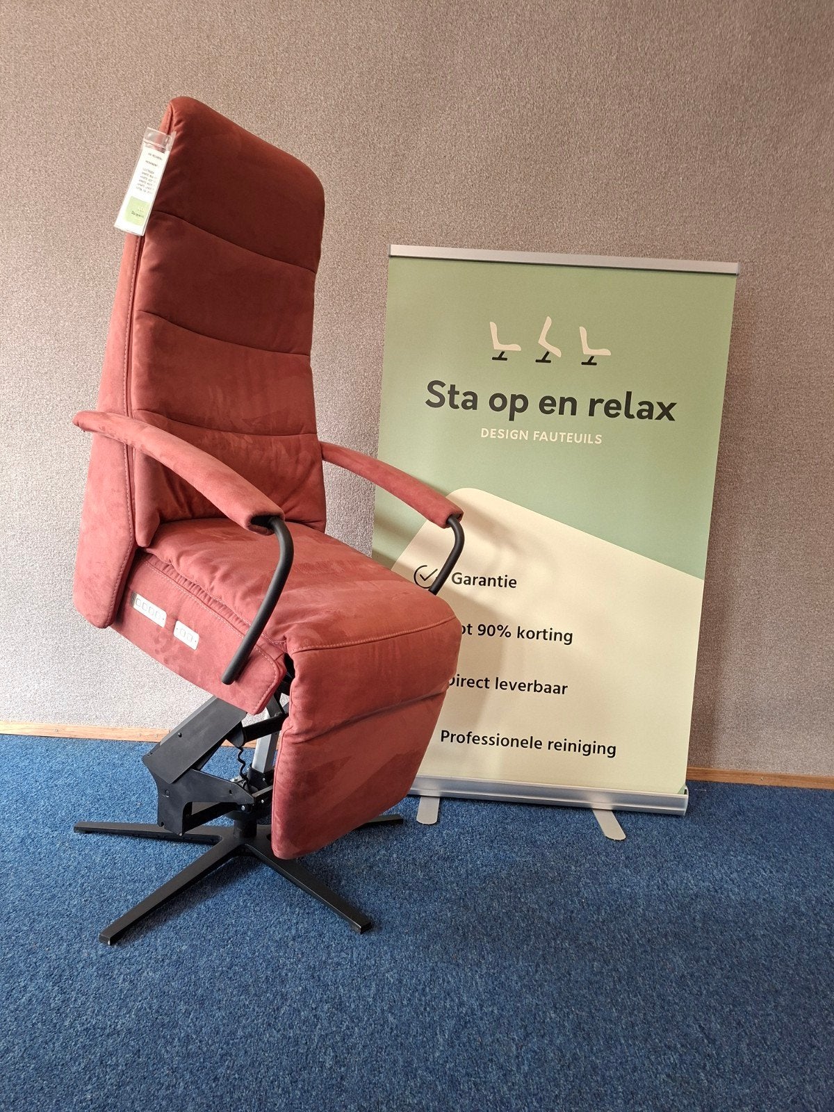 sta op relax fauteuil Prominent c102 Extra luxe Als nieuw!, Minder dan 75 cm, Hoofdstraat 60 Schijndel, Ophalen of Verzenden, Zo goed als nieuw