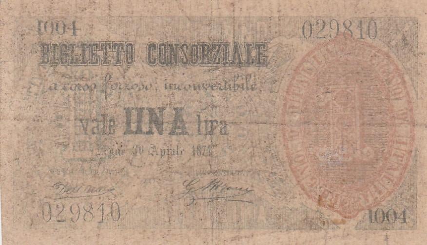 1 Lira, Koninkrijk Italië 30.04.1874, Ophalen of Verzenden, Italië, Los biljet
