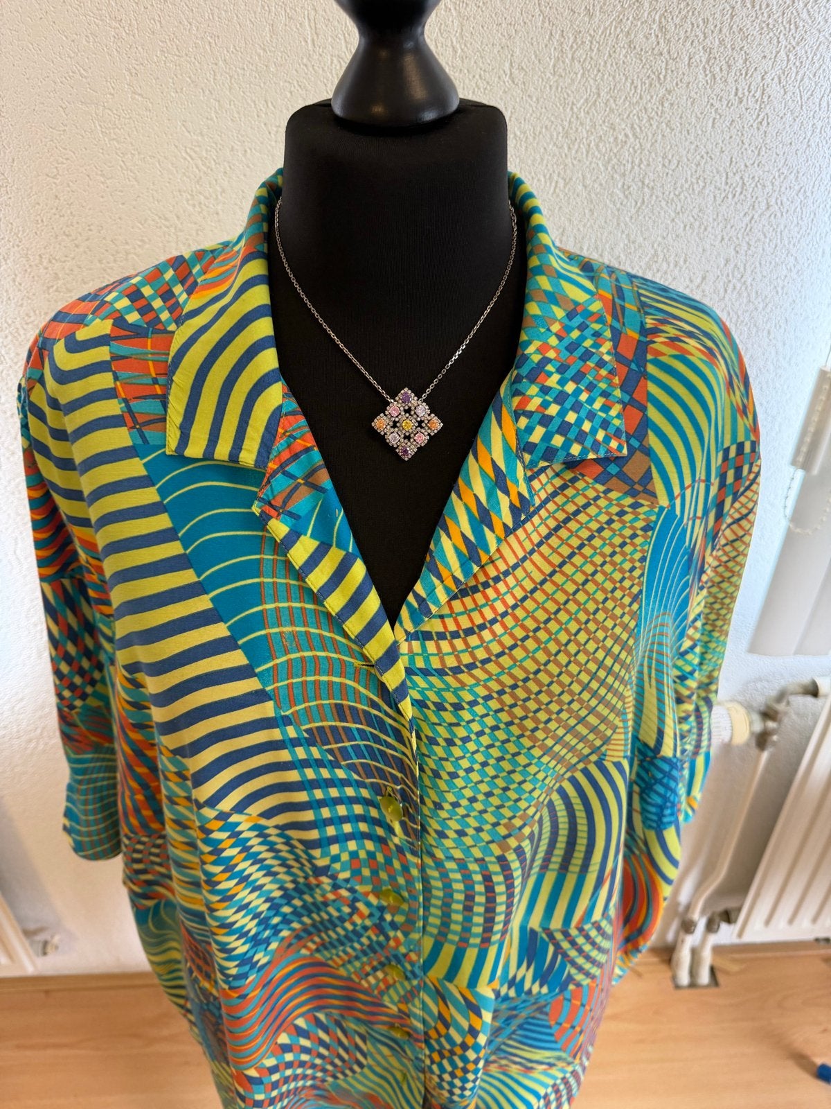 Meerkleurige Ulla Popken blouse maat 54/56 viscose, Kleding | Dames, Grote Maten, Ophalen of Verzenden, Zo goed als nieuw, Overige kleuren