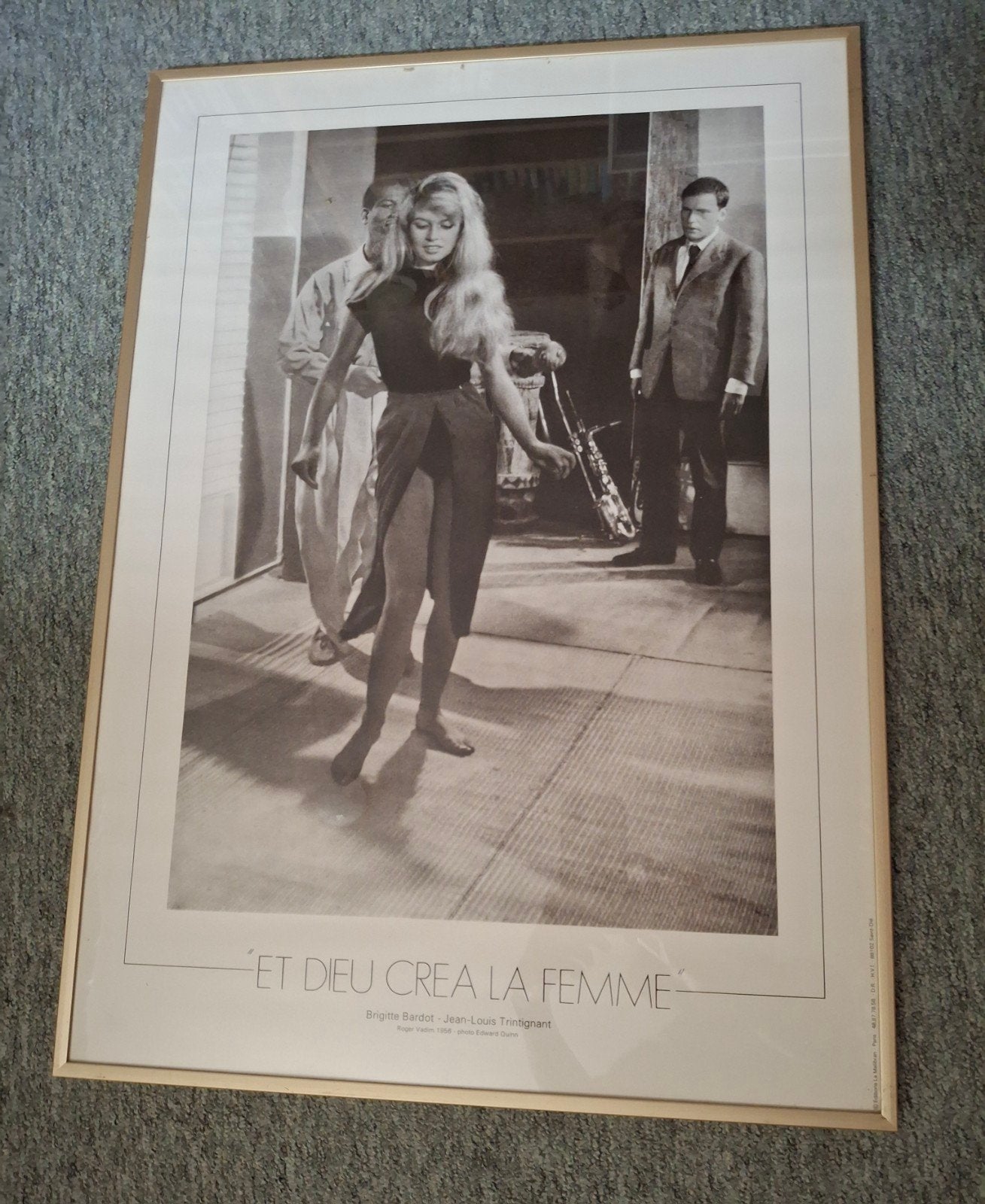 Filmposter: 'Et Dieu Créa La Femme' met Brigitte Bard, Met lijst, Ophalen of Verzenden, A1 t/m A3, Film en Tv