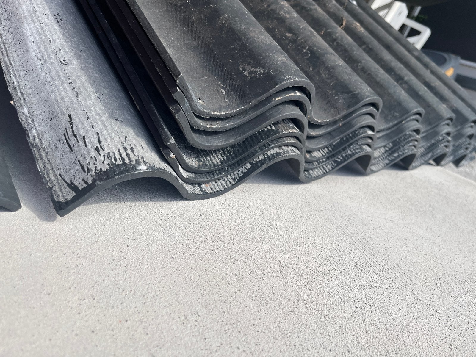 6 vezelcement golfplaten - asbest vrij (NT), Ophalen, Overige materialen, Zwart, Golfplaat