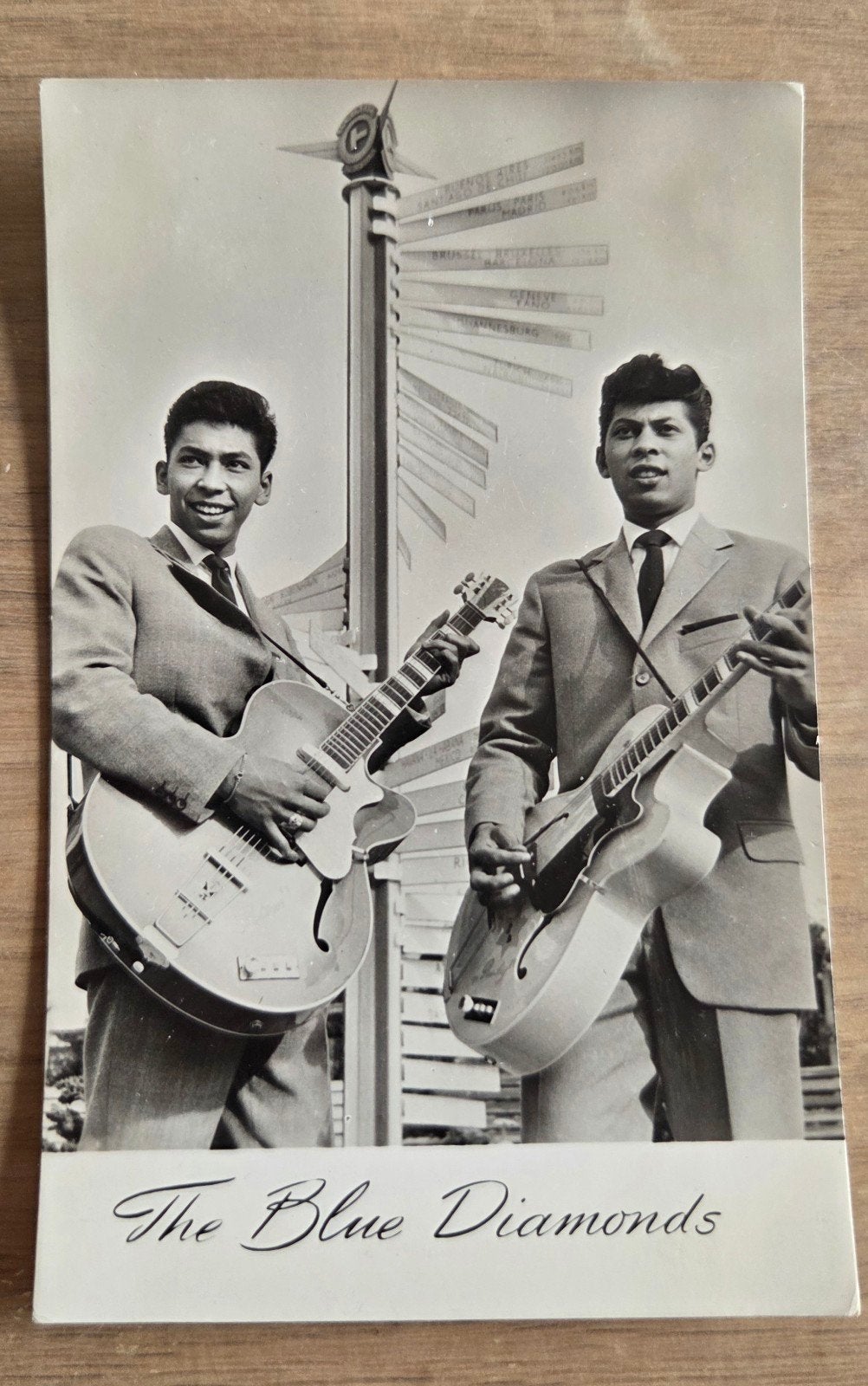 Ansichtkaart The Blue Diamonds - Decca Records, Ophalen of Verzenden, 1960 tot 1980, Gelopen