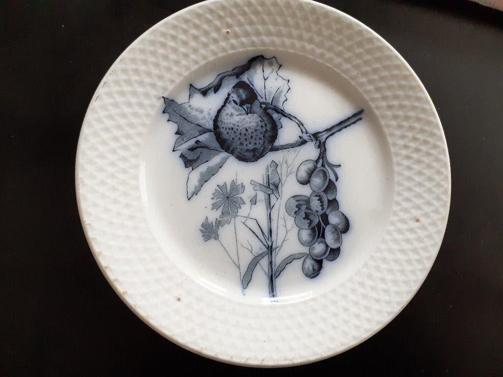 Petrus Regout PLATA antiek bordje vogel *eureka*, Antiek en Kunst, Antiek | Keramiek en Aardewerk, Ophalen of Verzenden