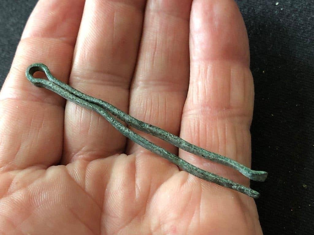 ROMEINSE brons PINCET compleet fraaie patina Bodemvondst, Ophalen of Verzenden, Brons