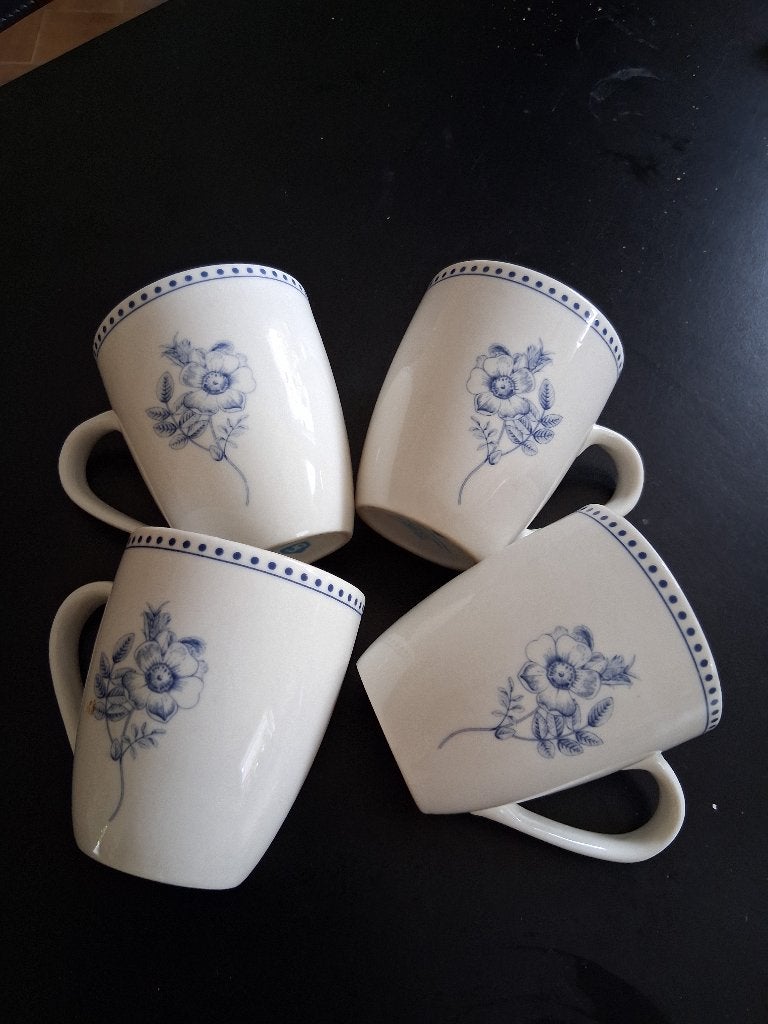 AH mokjes met blauwe bloem, Huis en Inrichting, Ophalen of Verzenden, Zo goed als nieuw, Albert Heijn, Overige stijlen