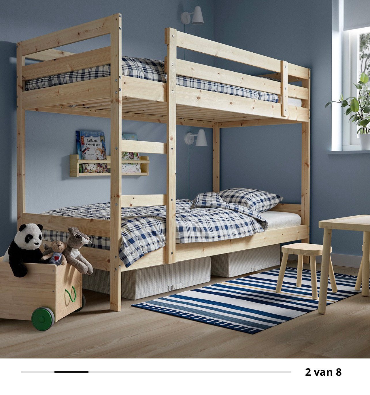 Stapelbed, Ophalen, 90 cm, Tweepersoons, Zo goed als nieuw
