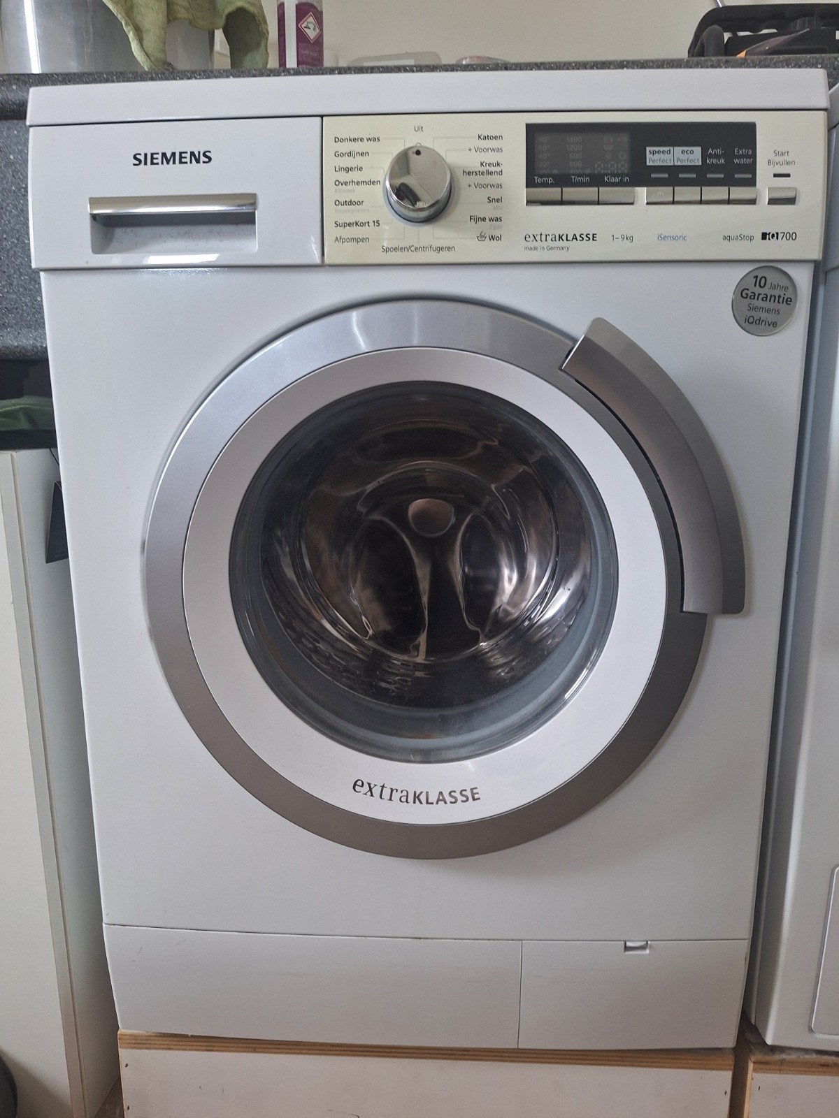 Siemens WM14S495NL/50 iQ700 Wasmachine - 9kg, 1400 toeren, Ophalen, 1200 tot 1600 toeren, Gebruikt, 8 tot 10 kg