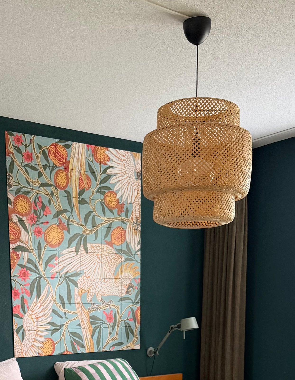 IKEA SINNERLIG Hanglamp – bamboe/rotan – Ø50 cm., Ophalen, Natuurlijk materiaal, E27 (groot), Zo goed als nieuw