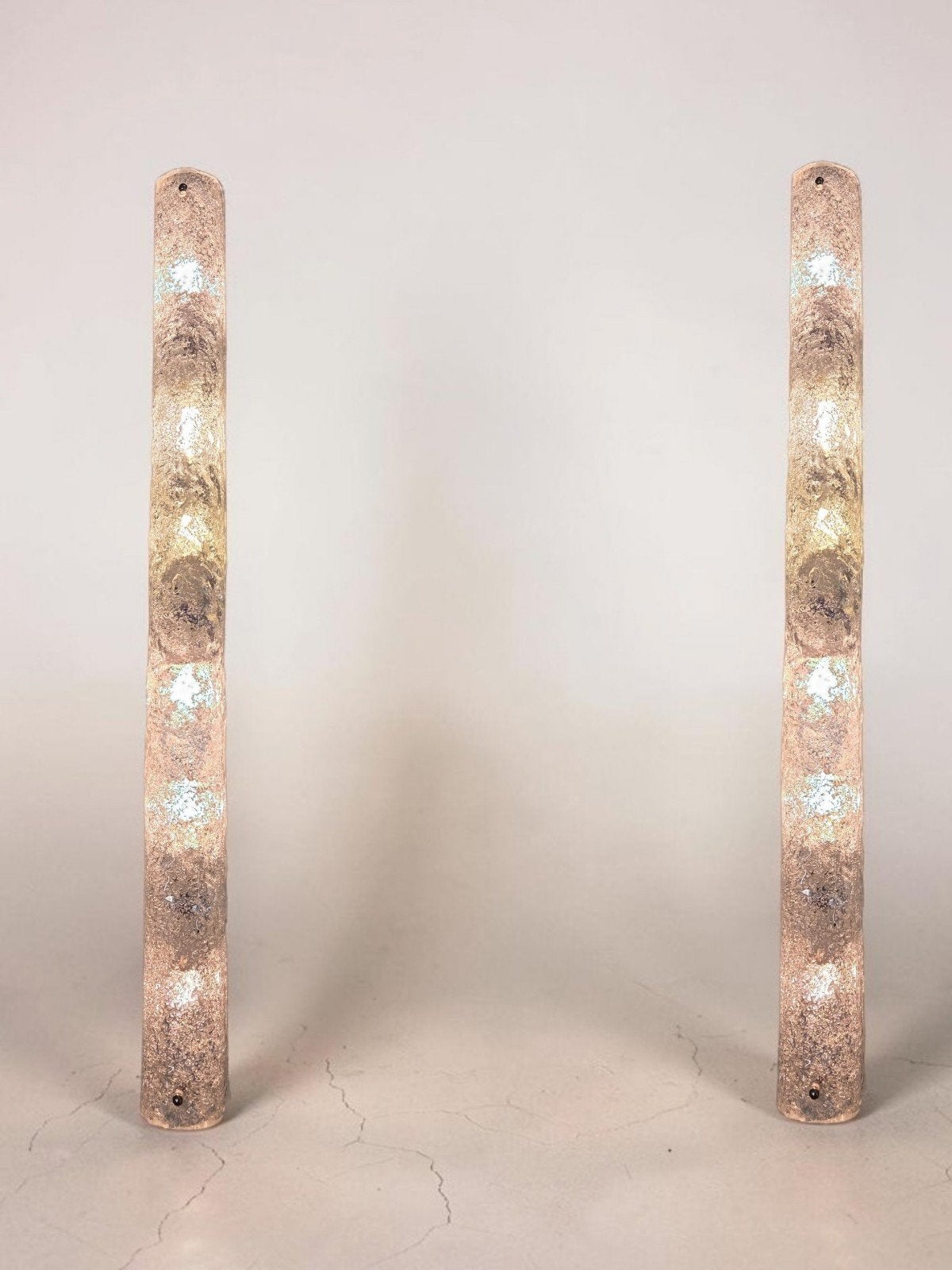 Murano wandlamp Vanity ijsglas jaren 70 Italië Chroom 90 cm, Ophalen, E14 (klein), Zo goed als nieuw, Glas
