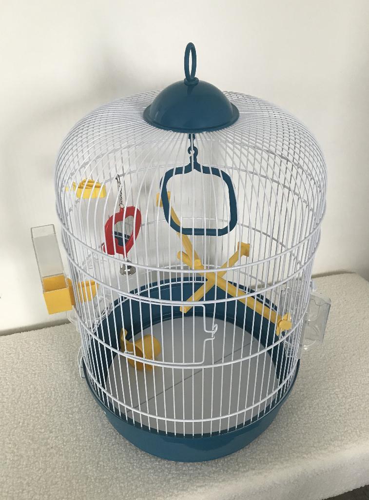 NIEUW Vogelkooi klein rond vogelkooi met accessoires, Ophalen of Verzenden, Zo goed als nieuw, Metaal, Vogelkooi