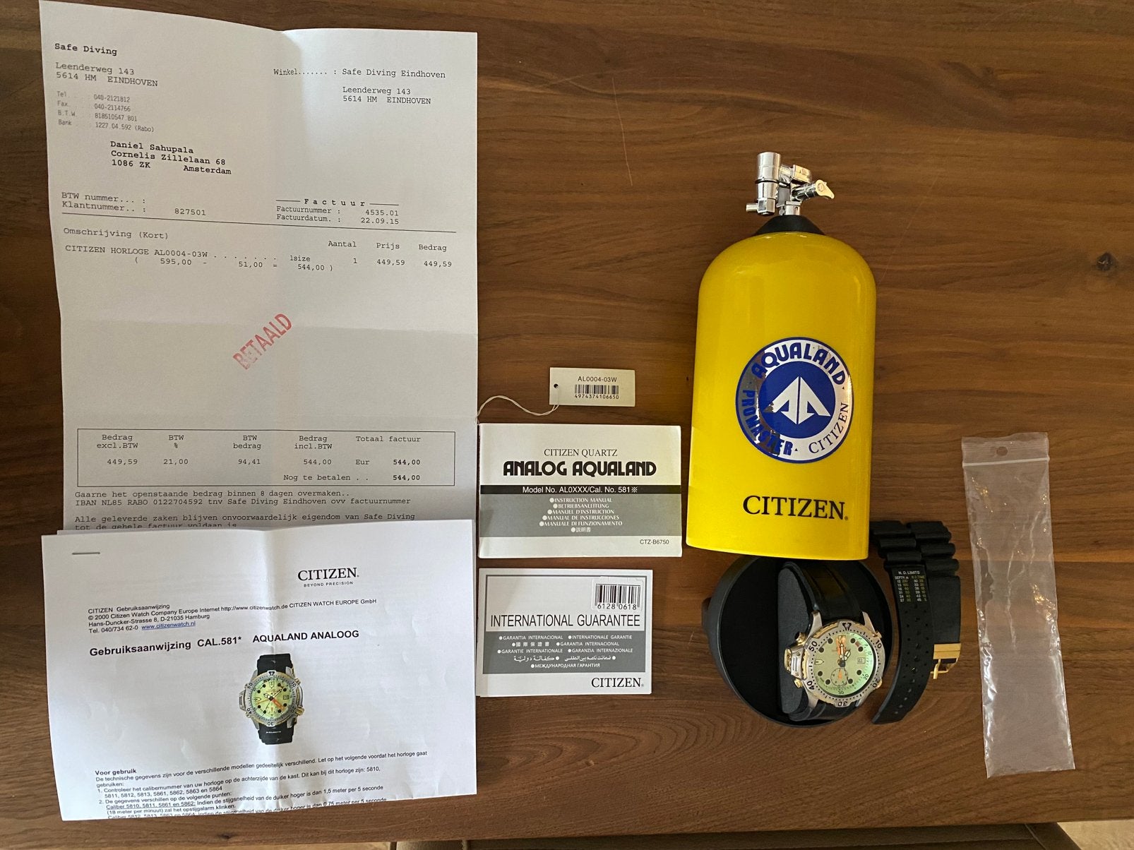 Citizen Promaster bicolor fluor green plaat, Ophalen of Verzenden, Zo goed als nieuw, Citizen
