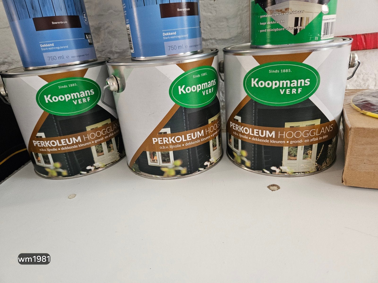 Koopmans Verf Perkoleum Hoogglans Crèmewit 7,5 liter, Ophalen of Verzenden