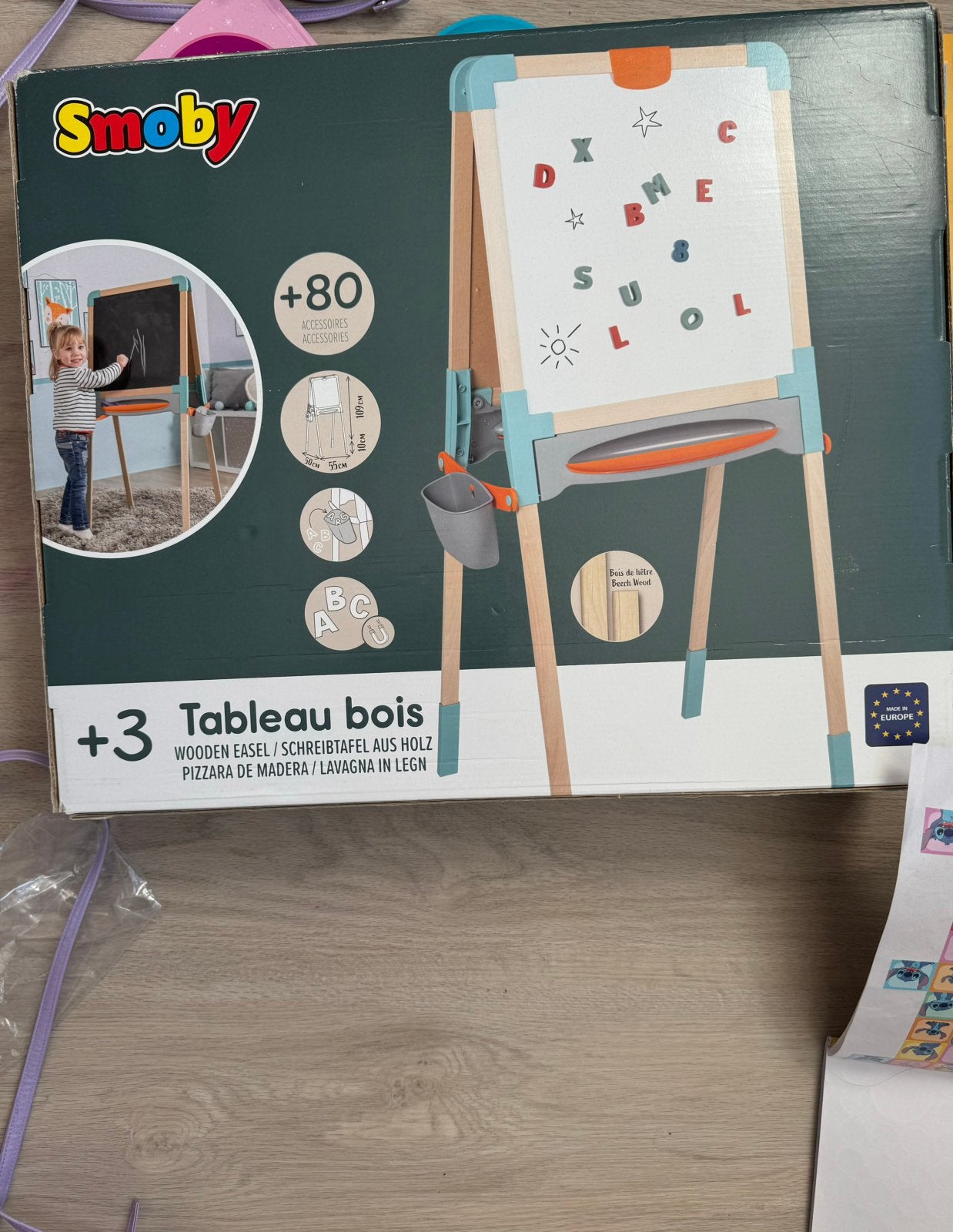 Smoby houten tekenbord, Ophalen, Zo goed als nieuw