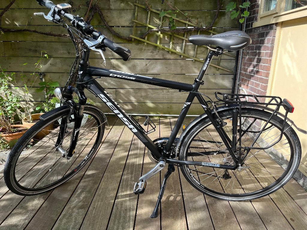 Net afgemonteerde Sensa Cross hybride fiets / trekkingbike, 28 inch, Gebruikt, Vering, Velgrem