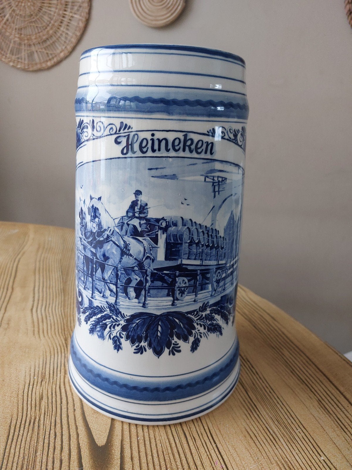 Grote Delfts Blauwe Heineken Bierpul - Handwerk Holland, Verzamelen, Ophalen of Verzenden, Zo goed als nieuw, Pul(len), Heineken