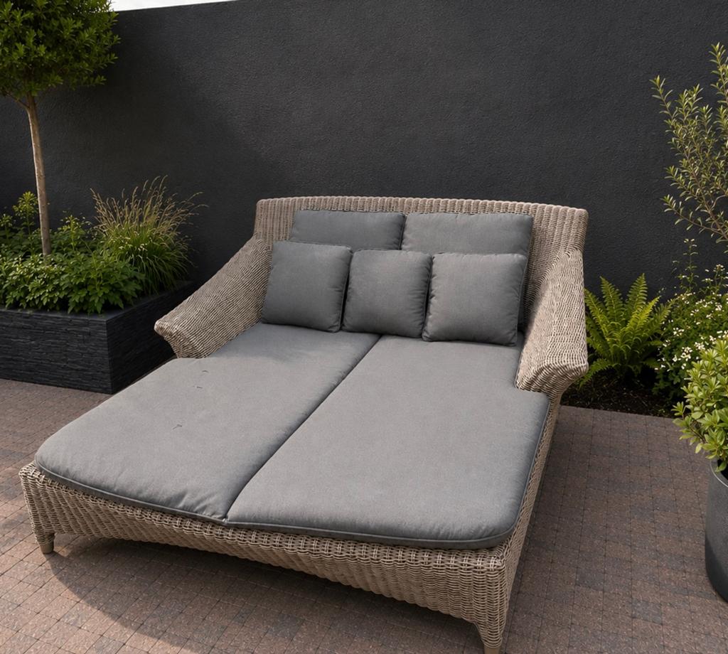 4 Seasons Outdoor 4SO Valentine Ligbed 2pers Pure ( Koopje!), Ophalen of Verzenden, Zo goed als nieuw, Wicker