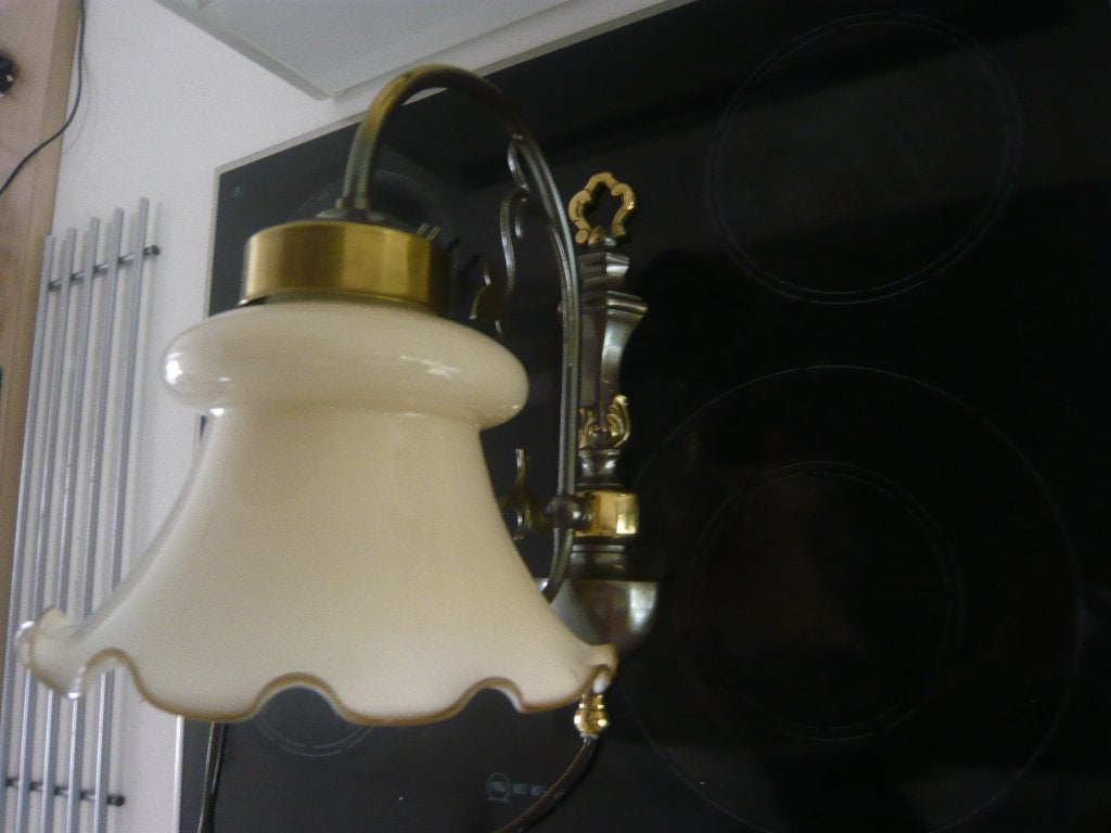 Wandlamp, Met schakelaar, Zo goed als nieuw, Glas, Wandlamp