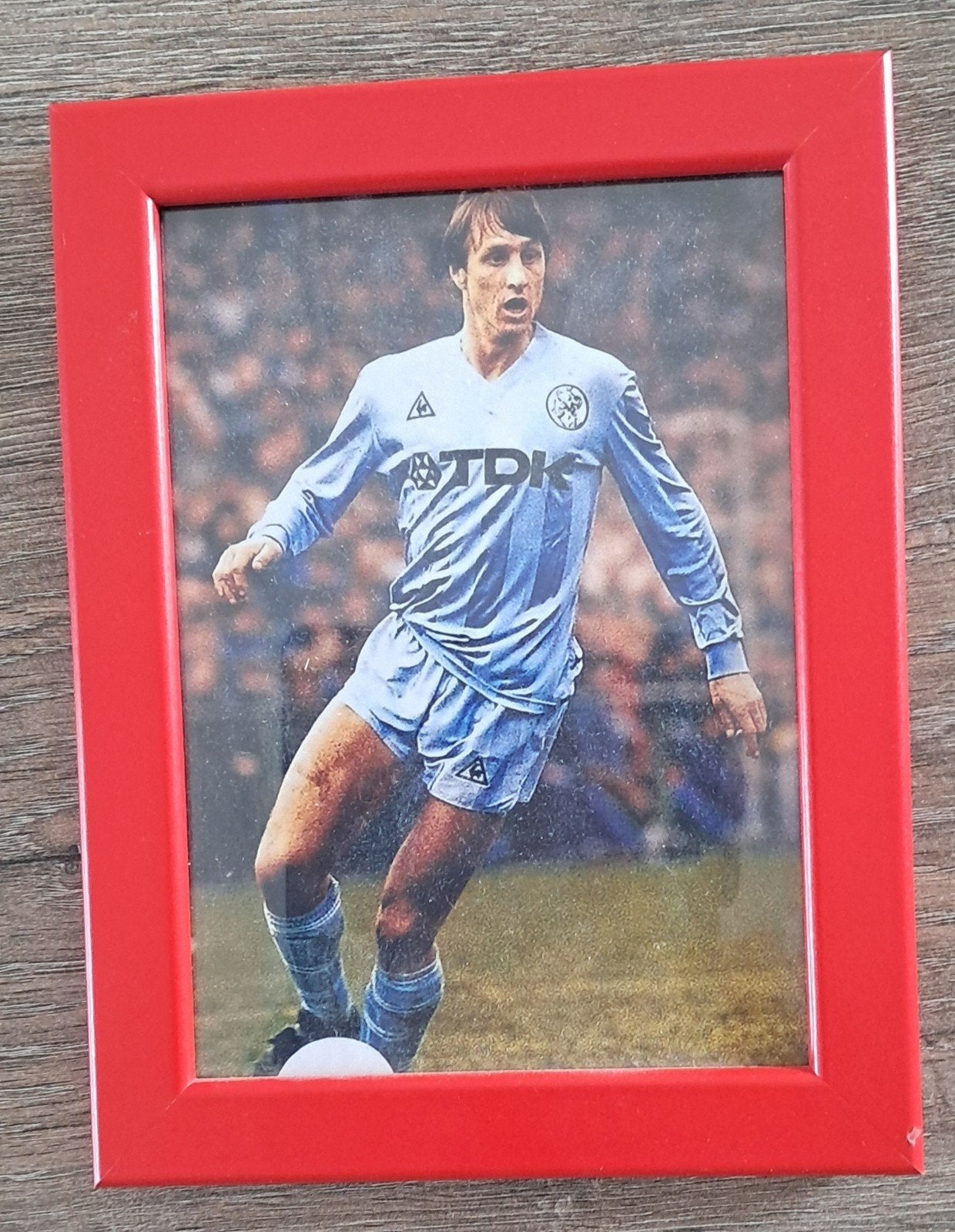 Ingelijste foto van Johan Cruijff in Ajax-shirt, Ophalen of Verzenden, Zo goed als nieuw, Ajax