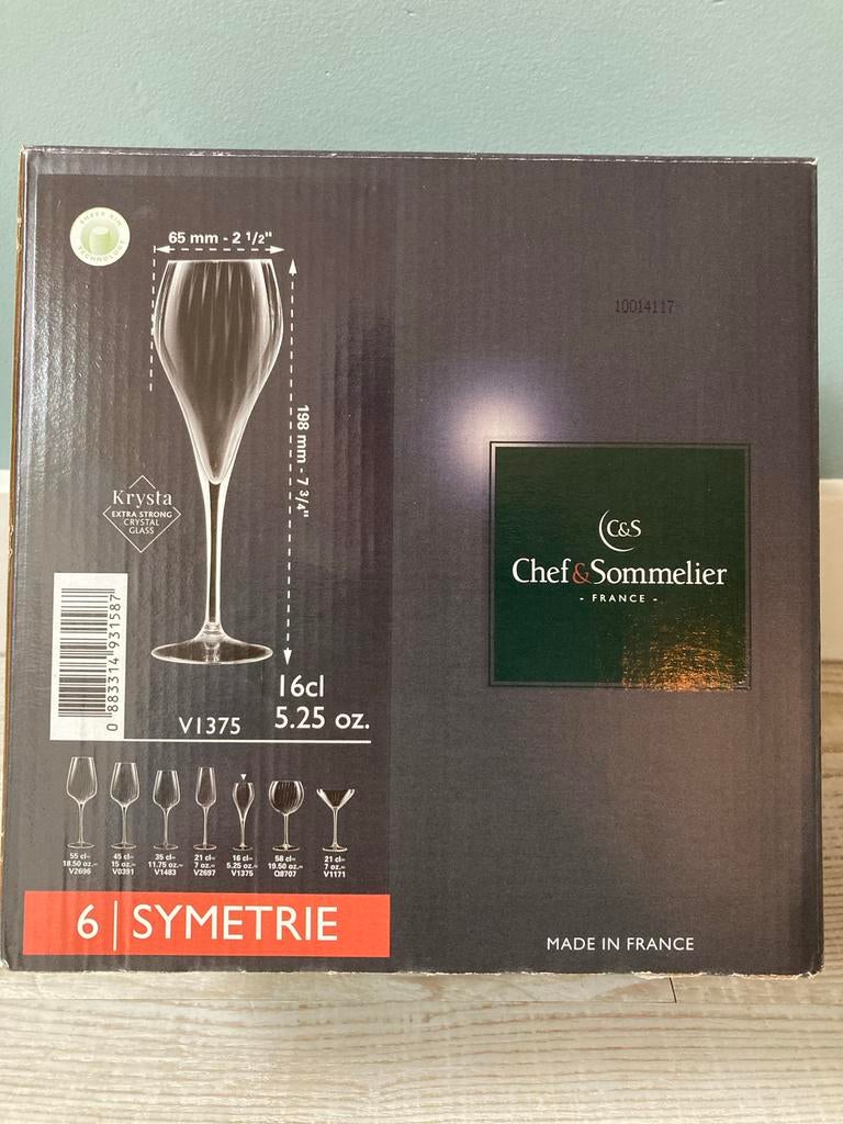Chef Sommelier Symmetrie glazen set - 6 stuks, Ophalen of Verzenden, Nieuw, Glas, Overige merken