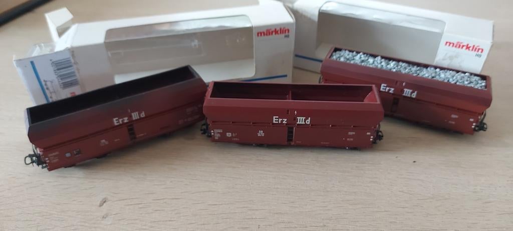 3 Märklin DB ERZ III grootvolumewagens artnr 4624 2x ovp, Wisselstroom, Wagon, Ophalen of Verzenden, Zo goed als nieuw