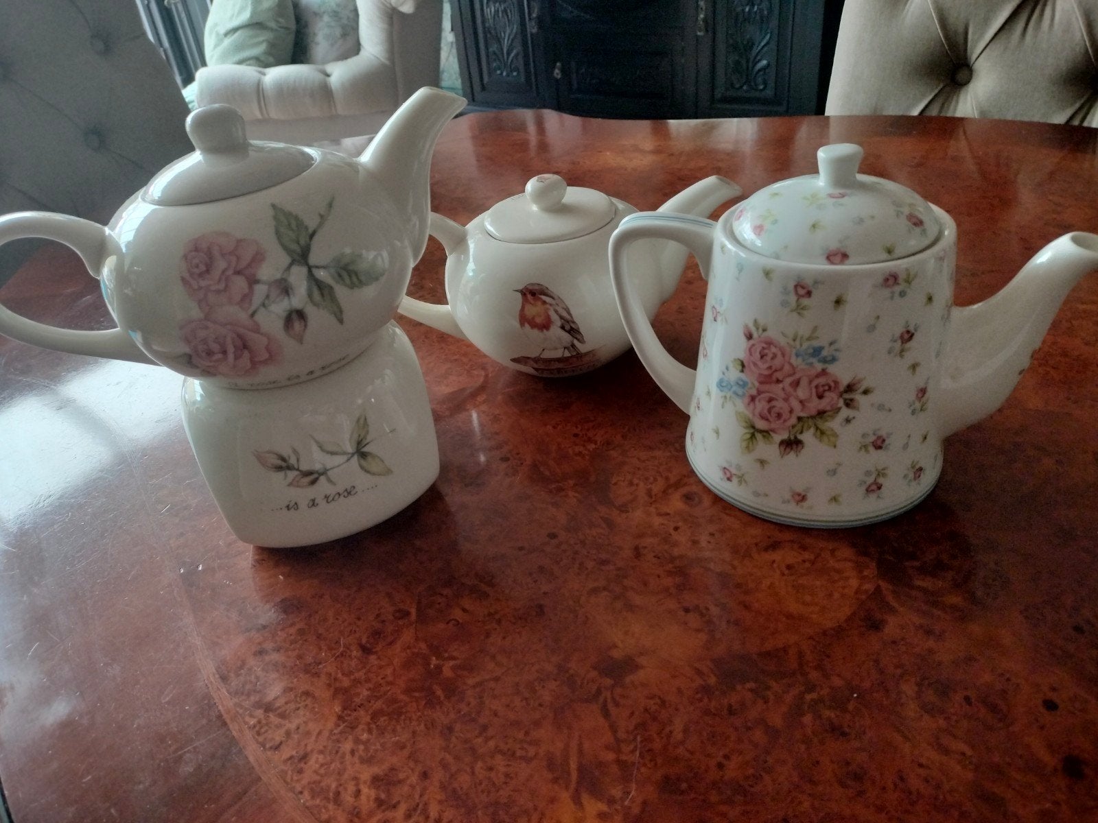 Thee/ koffiepotten, Ophalen of Verzenden, Zo goed als nieuw, Porselein, Kop en/of schotel