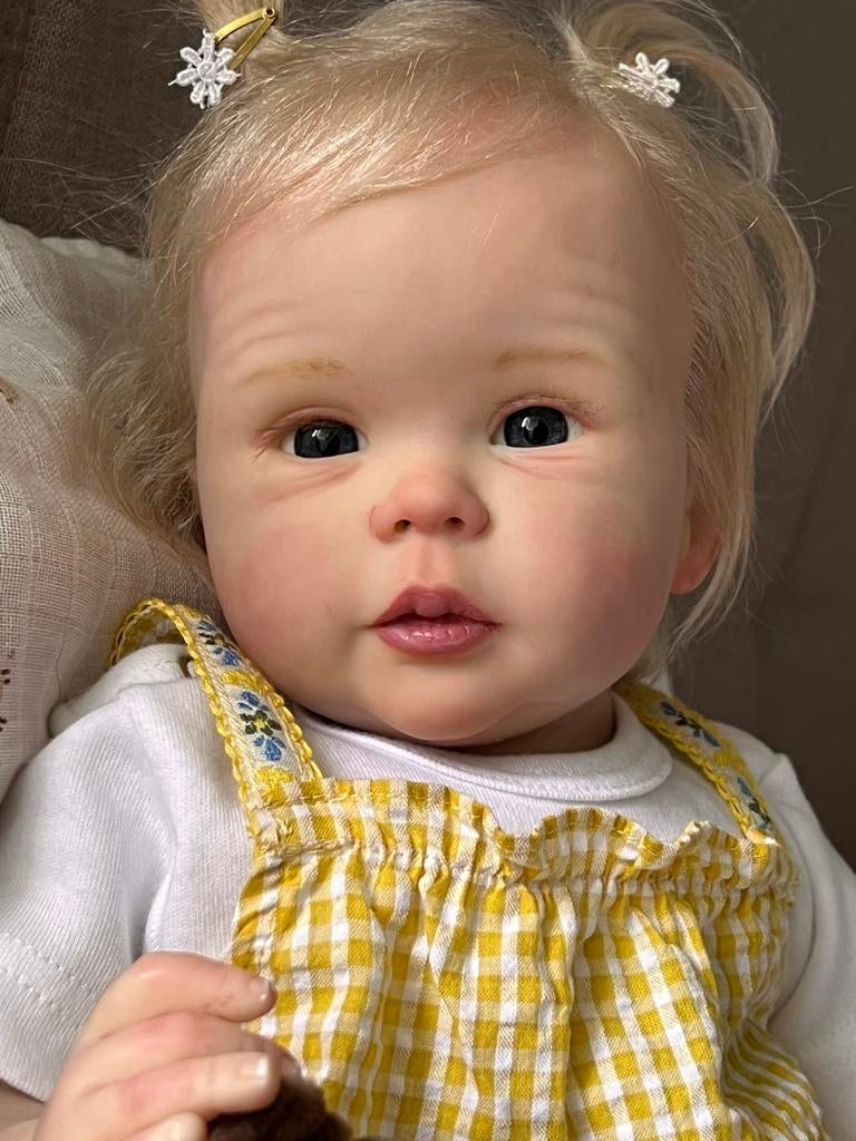Prachtig lief reborn baby meisje., Verzamelen, Ophalen of Verzenden, Zo goed als nieuw, Babypop