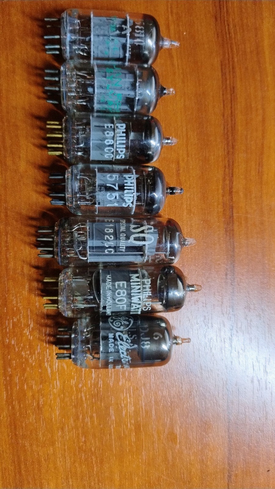 Kavel van 7 Vintage Audio Buizen – Philips SQ (E88CC Gold Pi, Ophalen of Verzenden
