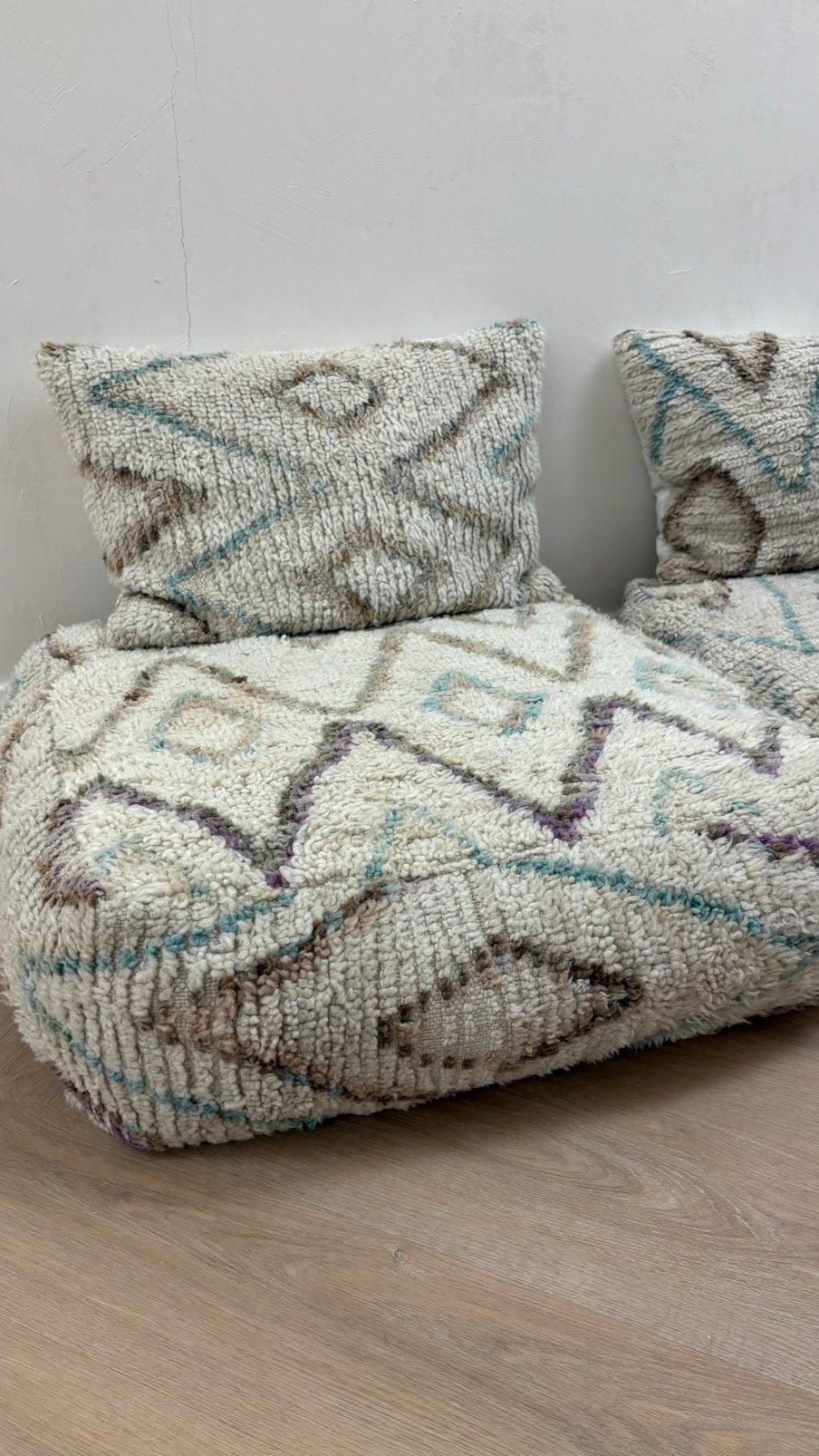 Marrakesh Berber vloerkussens poefs + rug kussen nieuwe set, Ophalen of Verzenden, Nieuw, Beige, Vierkant