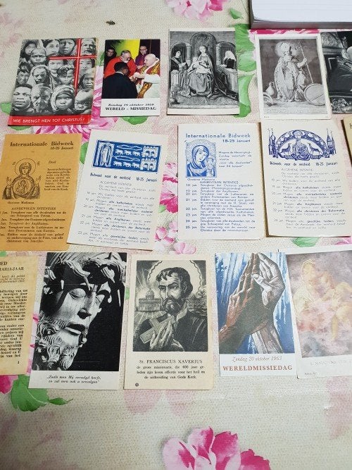 vintage Prentenkaartjes, religieus, 17 stuks, Verzamelen, Ophalen of Verzenden