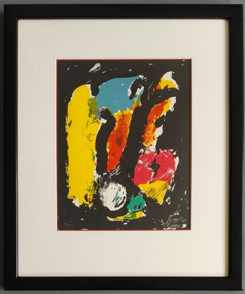 Eugene Brands – ingelijste gesigneerde litho – a night,, Antiek en Kunst, Met glas, Ophalen, Lithografie