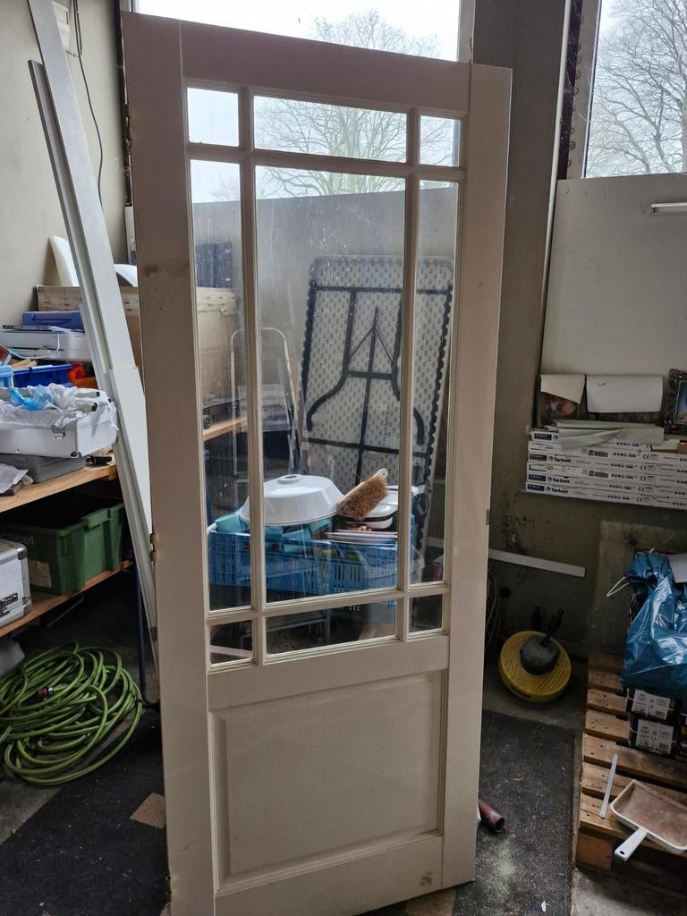 Binnendeur met geslepen glas, Ophalen, Gebruikt, 80 tot 100 cm, Binnendeur