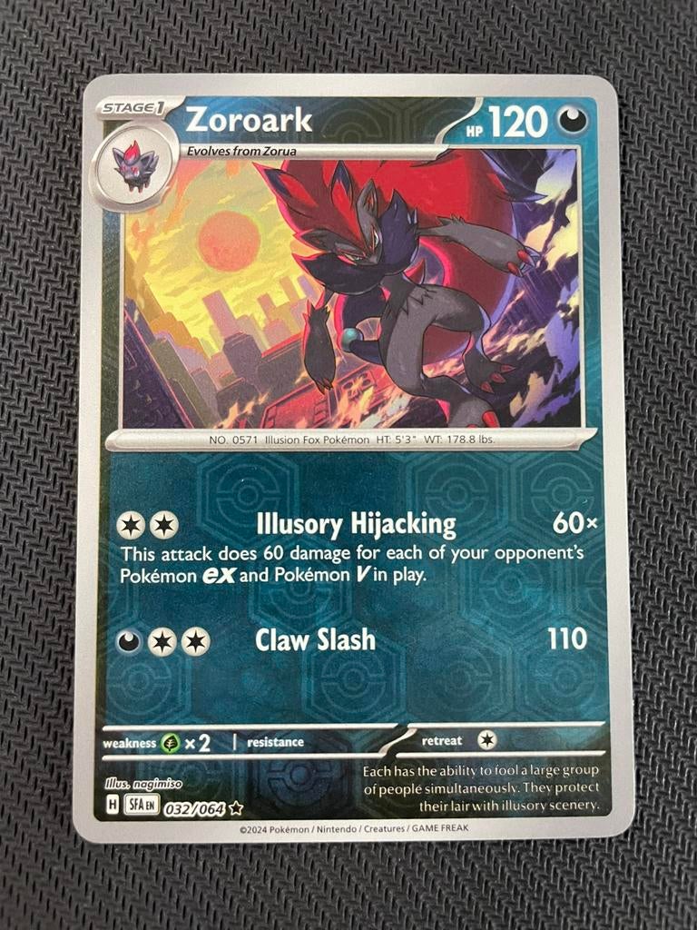 Zoroark 032/064 Rare Reverse Holo Shrouded Fable Packfresh, Ophalen of Verzenden, Zo goed als nieuw