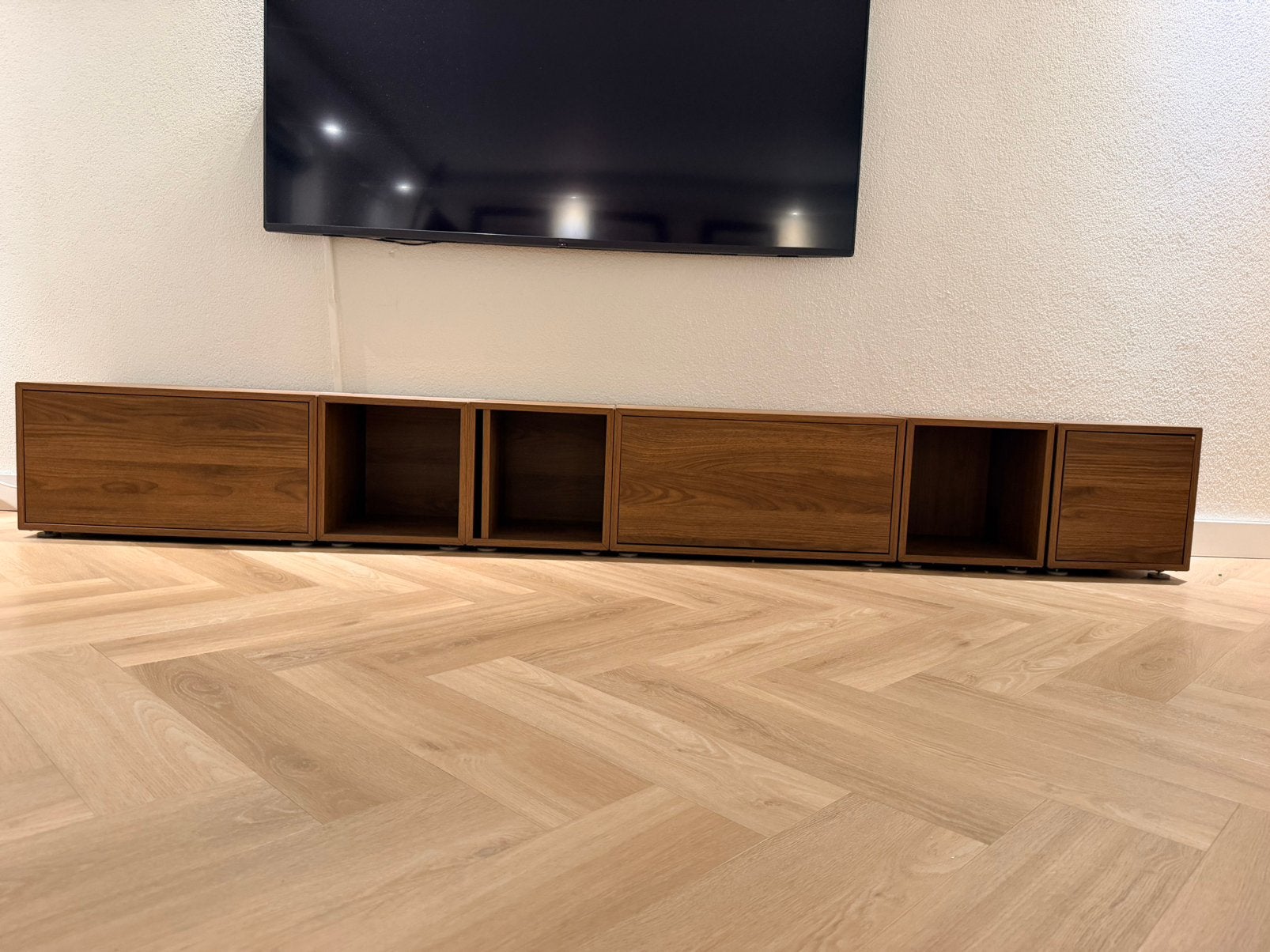 IKEA TV-meubel / lage kasten – walnoot/bruin – losse modules, Ophalen, Zo goed als nieuw, 25 tot 50 cm, Minder dan 100 cm