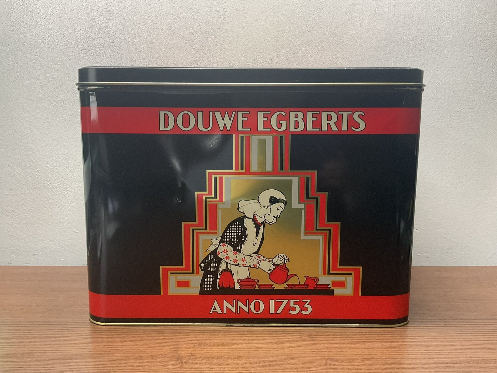 Groot Douwe Egberts blik, Verzamelen, Ophalen of Verzenden, Gebruikt, Koffie, Douwe Egberts