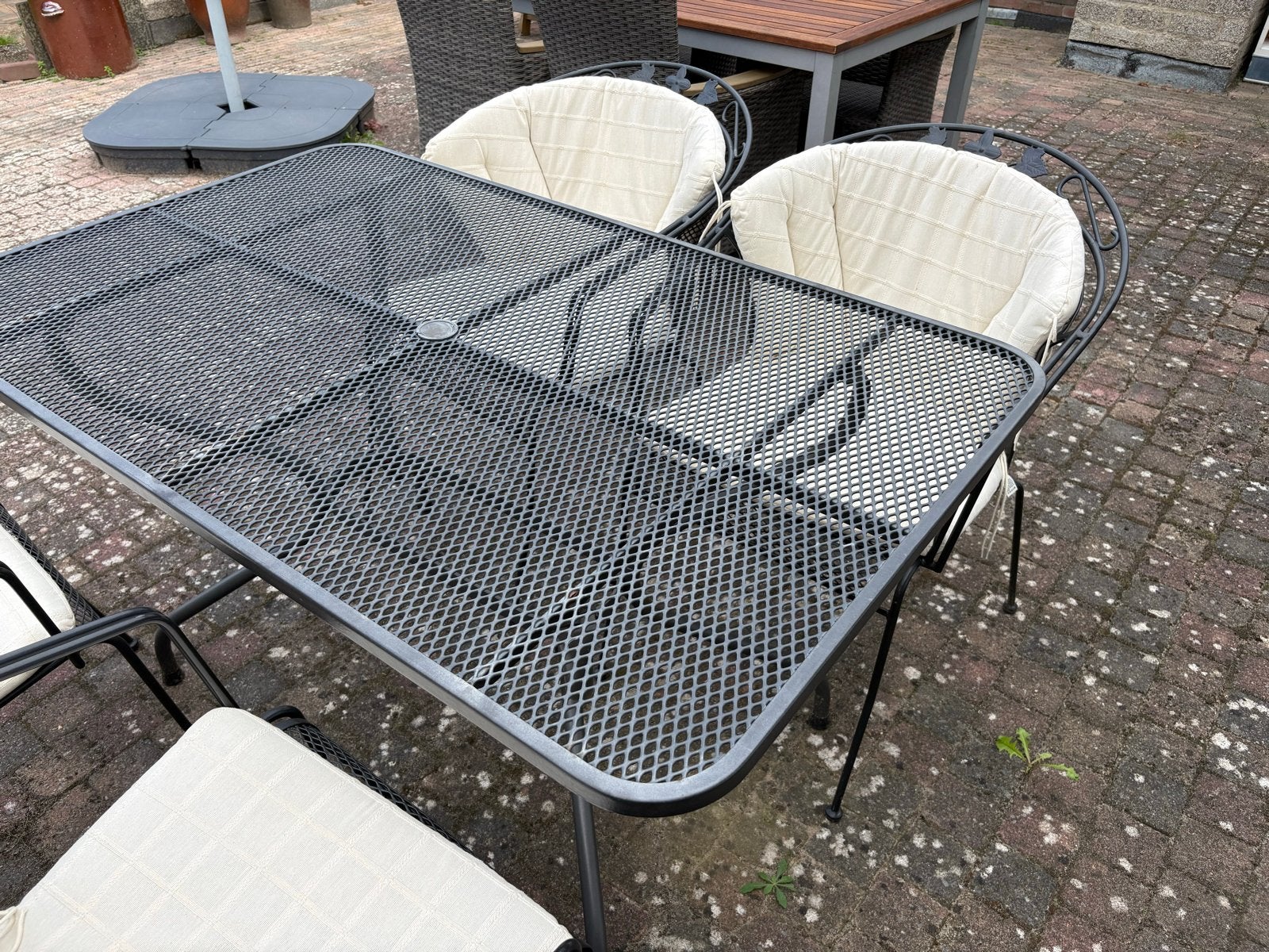 Kettler Toledo metalen tuinset met 4 stoelen en tafel, Tuin en Terras, Ophalen, Gebruikt, Eettafel, Tuinset