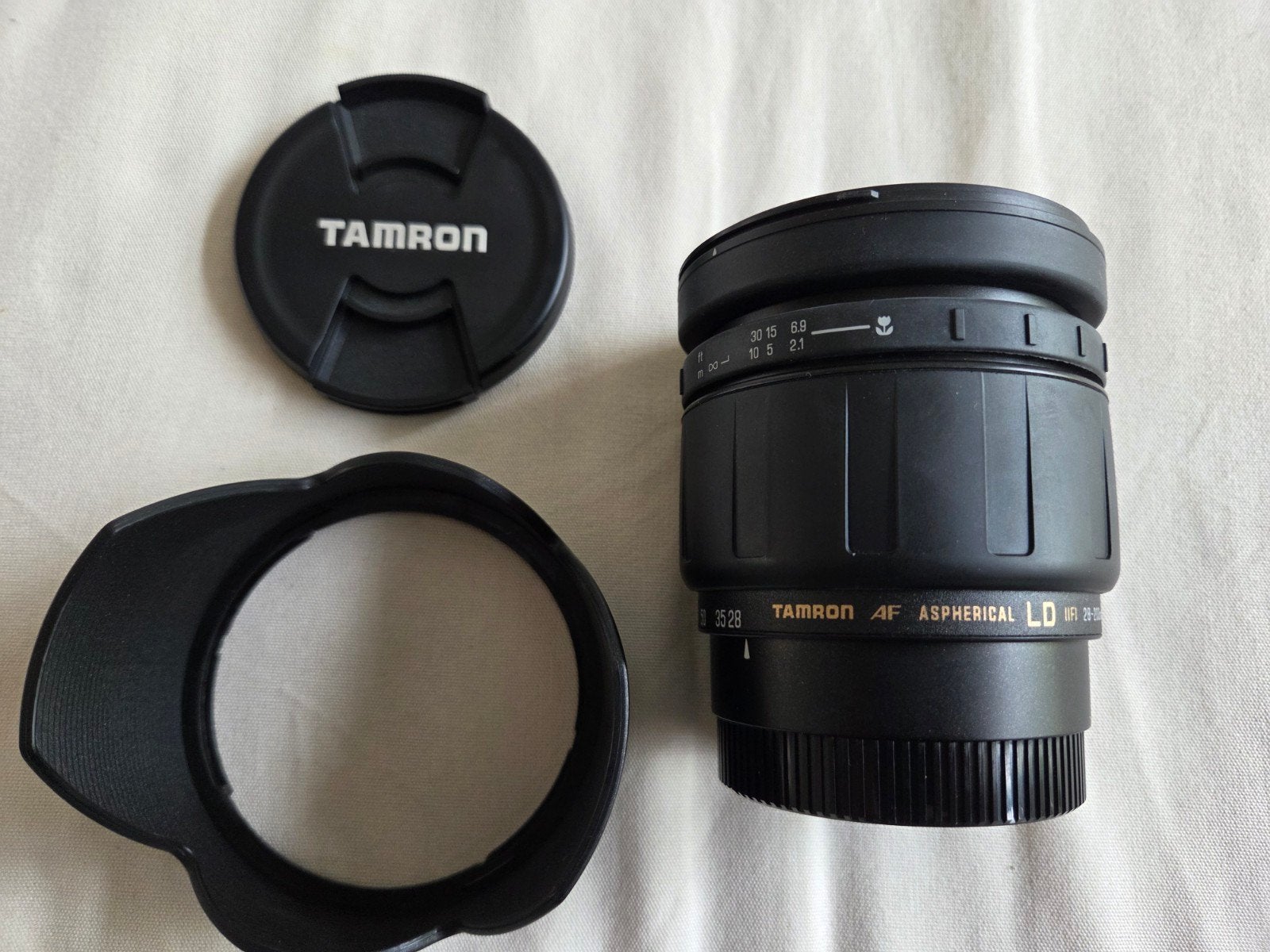 Tamron AF Aspherical LD 28-200mm lens met zonnekap voor sony, Audio, Tv en Foto, Gebruikt, Ophalen of Verzenden, Overige vattingen