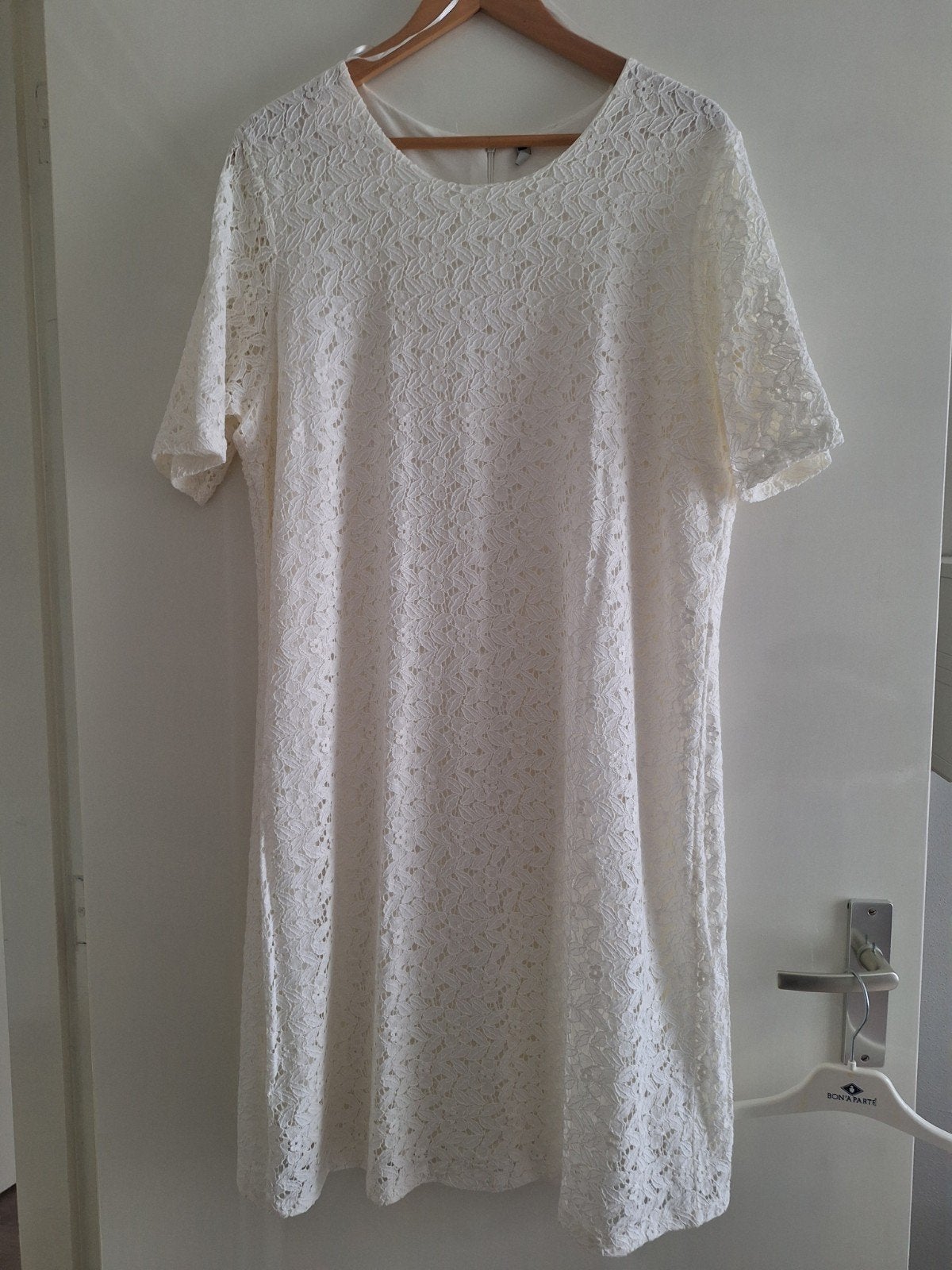 Nieuwe jurk broderie korte mouw maat XL roomwit offwhite, Wit, Maat 46/48 (XL) of groter, Nieuw, Ophalen of Verzenden