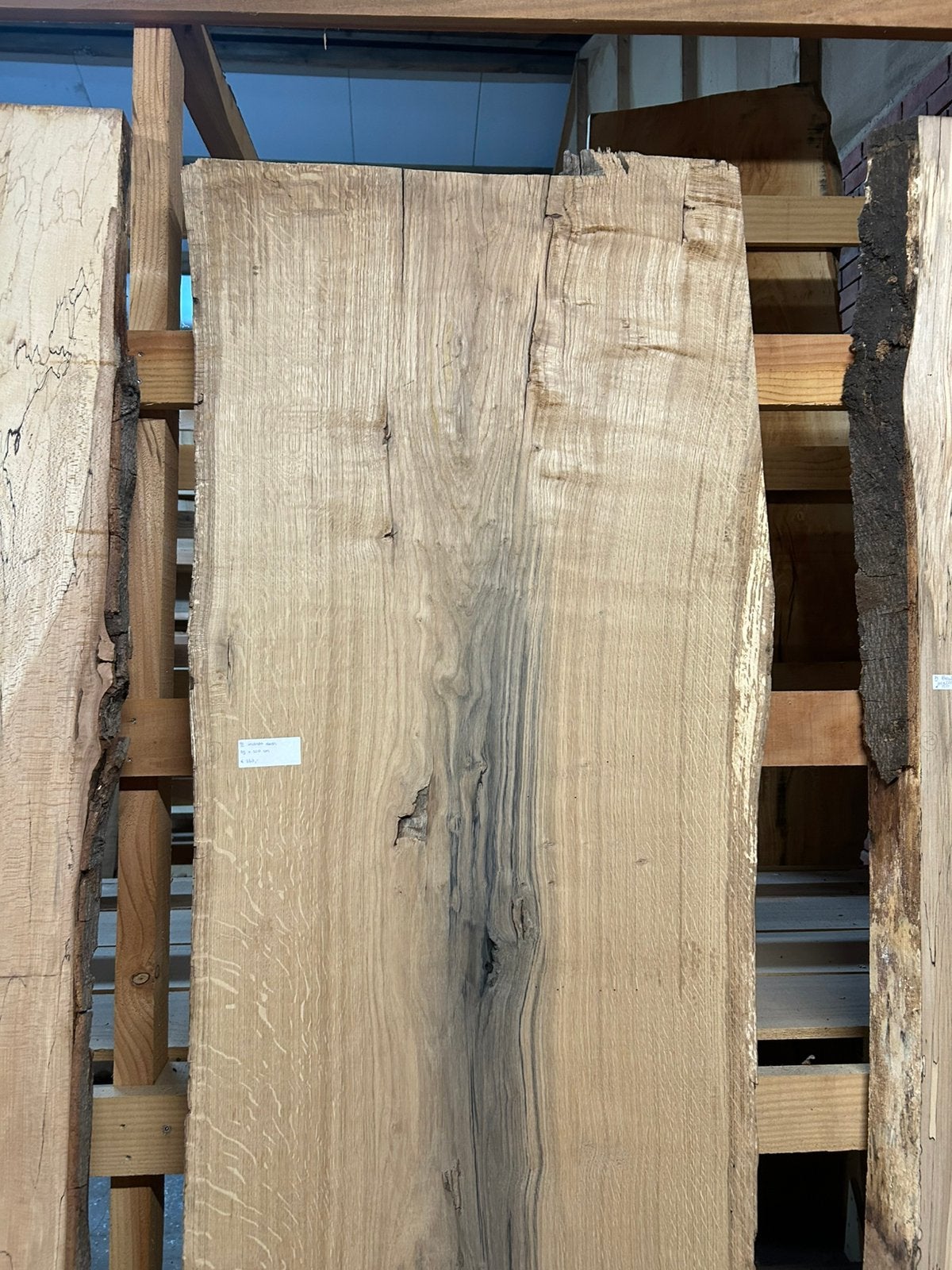 Nr 91/ boomstamblad europees eiken ca 5x69x220cm, Ophalen, Nieuw, 180 tot 250 cm, Overige typen
