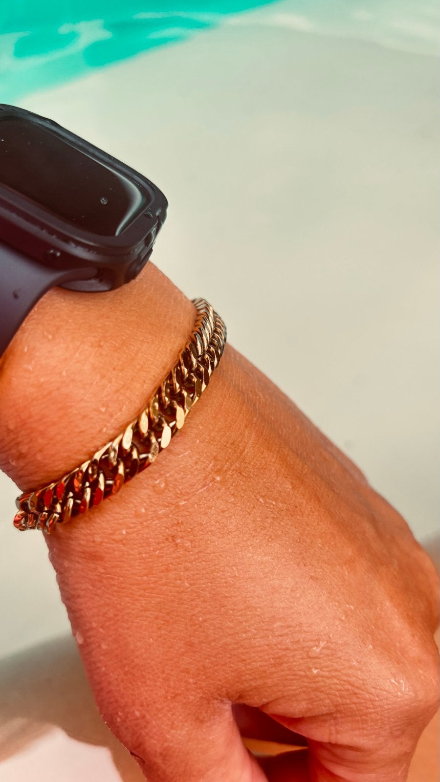 Gouden schakelarmband en bangle, Kalli rvs als nieuw., Ophalen of Verzenden, Zo goed als nieuw, Goud, Staal