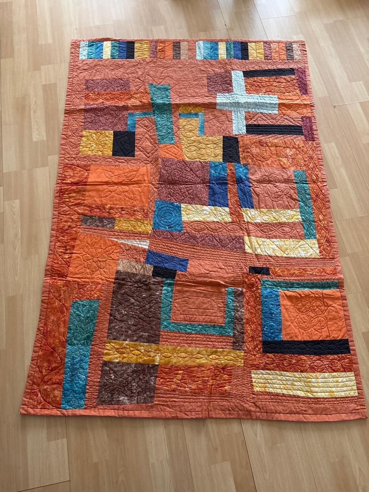 Handgemaakte Quilt / Wandkleed - 119 x 177 cm, Ophalen, Meerkleurig, Overige stijlen, Zo goed als nieuw