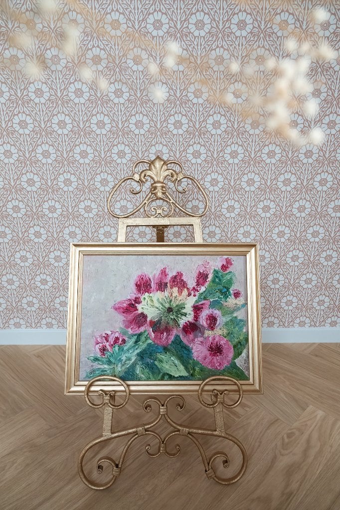 Vintage schilderij bloemen, Ophalen of Verzenden