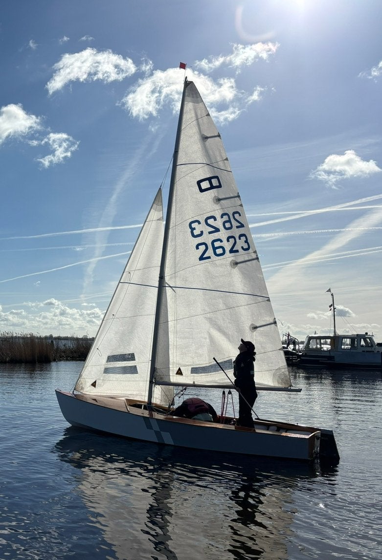 grootzeil fok wedstrijd | schakel flying arrow zeilboot, Ophalen, Gebruikt, Grootzeil, Minder dan 15 m²