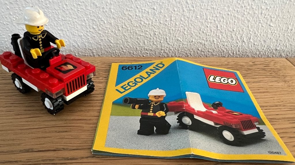 Retro Lego Legoland 6612 Fire Chief's Car 2, Compleet, Gebruikt, Lego, Ophalen of Verzenden